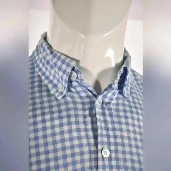 POLO RALPH LAUREN Light Blue  Gingham Pima Cotton Knit Preppy Polo Shirt Small - Picture 6 of 8
